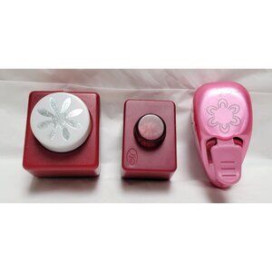 Lot of 3 Flower Design Paper Punches EK Success Emagination Scrapbooking Crafts